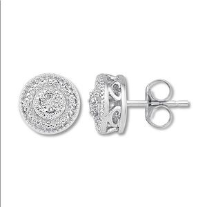 Kay Jewelers Diamond Circle sterling Earrings
